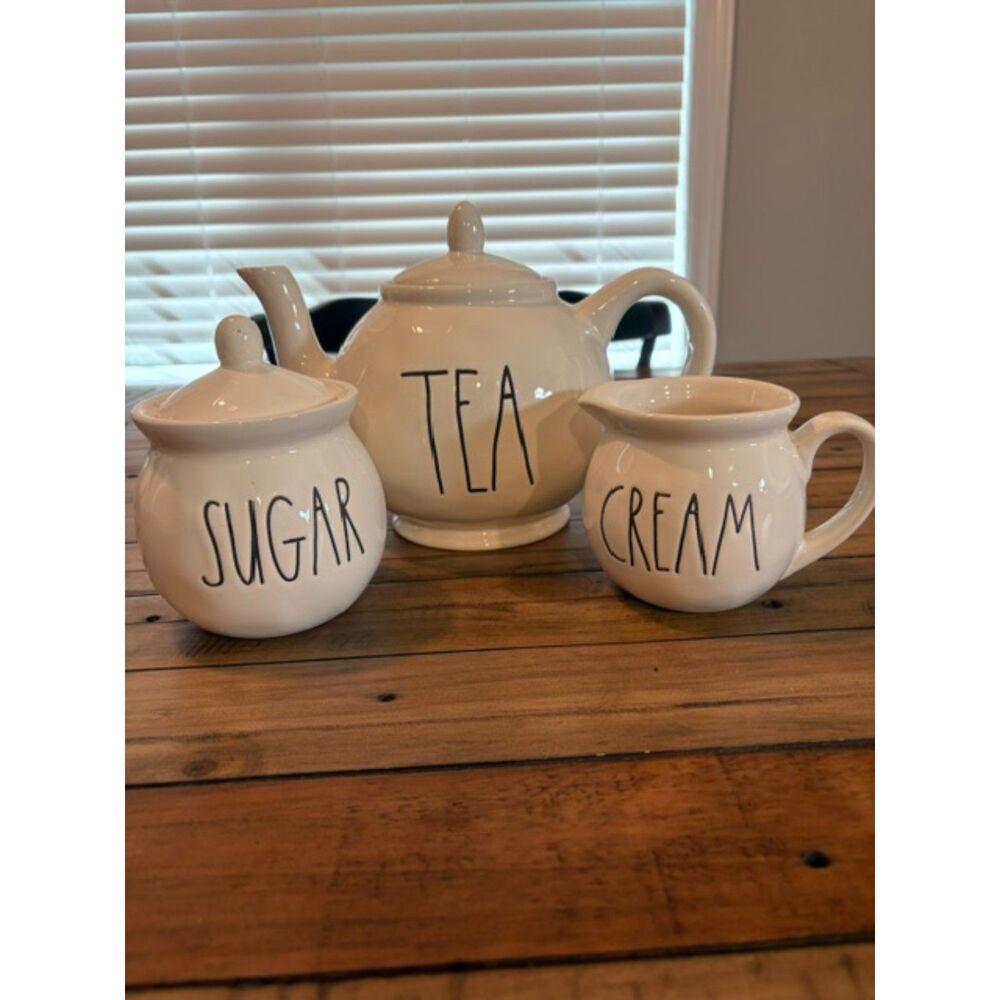 Rae Dunn Artisan Collection by Magenta Teapot Sugar Creamer Set